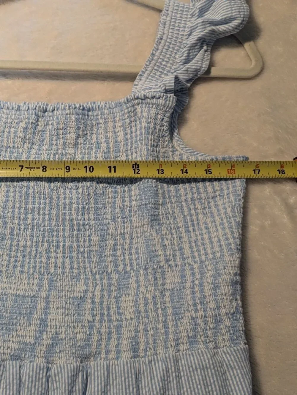 Vineyard Vines Kentucky Derby Light Blue Smocked Tiered Midi Dress Large